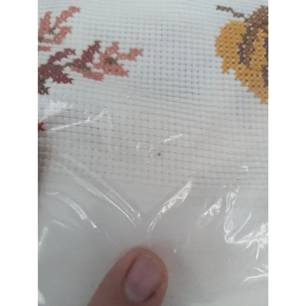 NEW Schäfer Weltweit 90x90cm Embroidered Tablecloth Fall Leaves First Class NWT